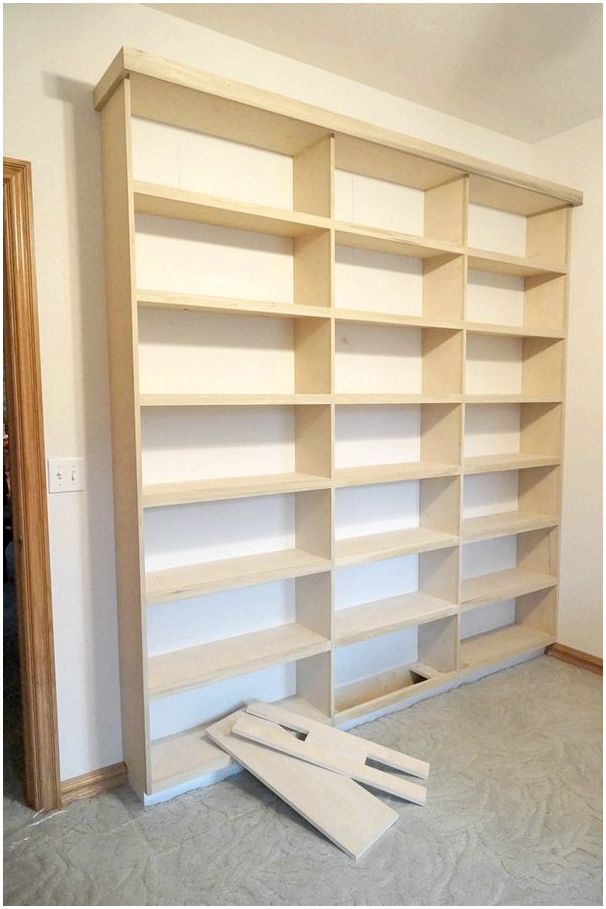 Встроенный книжный шкаф DIY